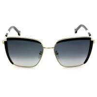 Carolina Herrera SHE148 - Preto Branco/Cinza Degradê 0300 57mm - Óculos de Sol