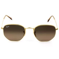 Ray Ban Hexagonal RB3548NL Dourado/Marrom Degradê 912443/54mm - Óculos de Sol