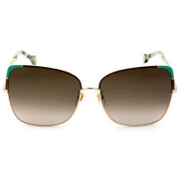 Carolina Herrera SHE172 Dourado/Marrom Degradê 033M 59mm - Óculos de Sol