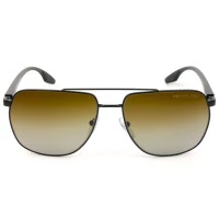 Prada Linea Rossa SPS55V Preto/Marrom Degradê Polarizado 1BO-02l 62mm - Óculos de Sol