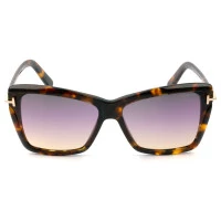 Tom Ford Leah TF849 Turtle/Violeta Degradê 55B 64mm - Óculos de Sol