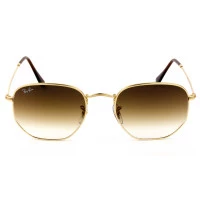 Ray Ban Hexagonal RB3548  Dourado/Marrom Degradê 001/51 54mm - Óculos de Sol