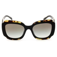 Prada SPR16Y Preto Brilho/Turtle /Cinza Degradê 01M-0A71 52mm - Óculos de Sol