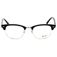 Ray Ban Clubmaster 5154 Preto/Prata 2000 53mm - Óculos de Grau