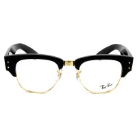 Óculos Ray Ban Mega Clubmaster RB0316V Preto Dourado 2000 50mm 