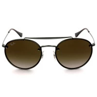 Ray Ban Blaze Round Ponte Dupla RB3614-N - Chumbo/Marrom Degradê 9144/13 54mm - Óculos de Sol