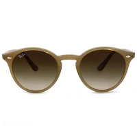 Ray Ban Round RB2180 - Bege Translúcido/Marrom Degradê 6166/13 49mm - Óculos de Sol