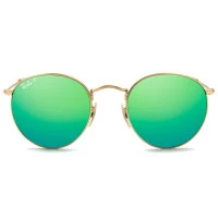 Ray Ban Round Metal RB3447 - Dourado/Verde Espelhado 112/P9 50mm - Óculos de Sol