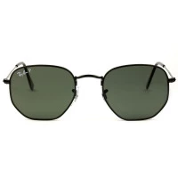 Ray Ban Hexagonal RB3548N - Preto/G15 Polarizado 002/58 54mm - Óculos de Sol