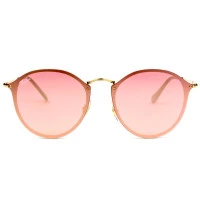 Ray Ban Blaze Round RB3574N - Dourado/Rose Semi-Espelhado 001/E4 59mm - Óculos de Sol