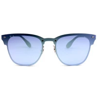 Ray Ban Blaze Clubmaster RB3576-N - Dourado/Azul Semi-Espelhado 9039/1U 47mm - Óculos de Sol