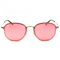 Ray Ban Blaze Hexagonal RB3579-N - Dourado/Rose Semi-Espelhado 001/E4 58mm - Óculos de  Sol
