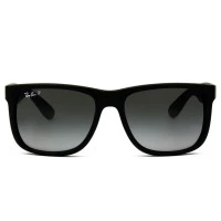 Ray Ban Justin RB4165L - Preto Fosco/Cinza Degradê Polarizado 622/T3 55mm - Óculos de Sol