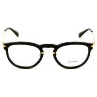 Prada VPR 02V - Preto/Dourado 1AB-1O1 51mm - Óculos de Grau
