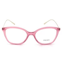 Prada VPR 11V - Rosa Translucido/Dourado 310-1O1 51mm - Óculos de Grau