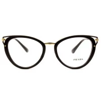 Prada VPR 53U Preto/Dourado 1AB-1O1 52mm - Óculos de Grau