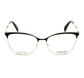 Victor Hugo VH1267 - Preto Fosco/Dourado 0302 55mm - Óculos de Grau