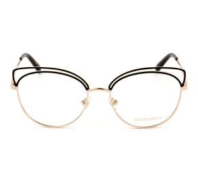 Emilio Pucci EP 5123 - Preto Brilho/Dourado 028 54mm - Óculos de Grau