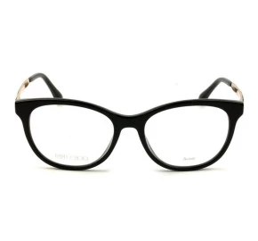 Jimmy Choo JC202 - Preto/Dourado 807 52mm - Óculos de Grau