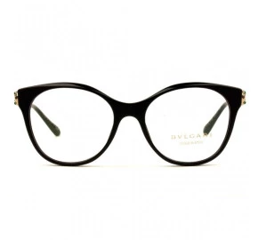 Bvlgari 4142-K-B - Preto/Dourado 5195 53mm Banhado a Ouro - Óculos de Grau