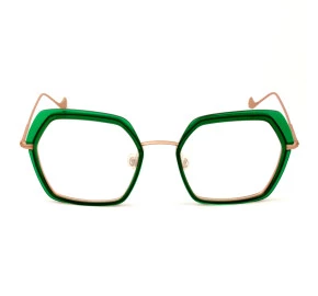 Óculos Caroline Abram Wafia Verde e Rosa 623 53mm