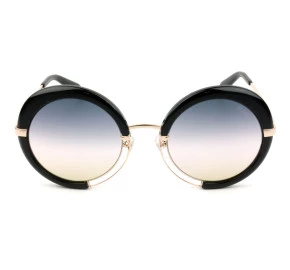 Emilio Pucci EP 114 - Preto Brilho/Marrom Degradê 01B 54mm - Óculos de Sol