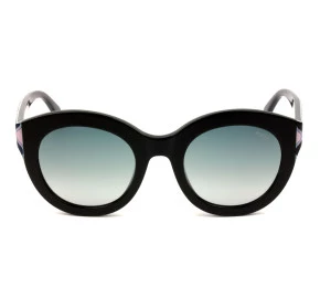 Óculos Emilio Pucci Preto Brilho Cinza Degradê  EP98 01W 51mm 