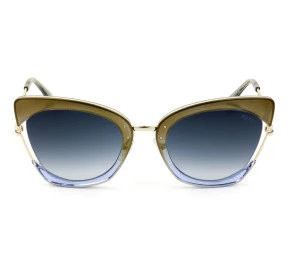 Emilio Pucci EP 74 Dourado/Azul/Cinza Degradê 33W 55mm - Óculos de Sol