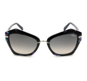 Emilio Pucci EP 72 - Preto Mesclado/Cinza Degradê 92B 56mm - Óculos de Sol