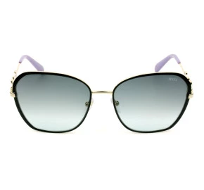 Emilio Pucci EP 128 - Preto Brilho/Verde Degradê 32B 58mm - Óculos de Sol