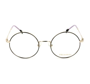 Emilio Pucci EP 5088 - Preto Brilho/Dourado 032 51mm - Óculos de Grau