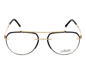 Silhouette 5550 JJ - Preto Fosco/Dourado 7530 57mm - Óculos de Grau