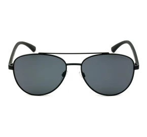 Emporio Armani EA 2079 Aviador Preto Fosco/Cinza Polarizado 3001/81 58mm - Óculos de Sol 
