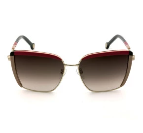 Carolina Herrera SHE148 -Nude Vermelho/Marrom Degradê 300Y 57mm - Óculos de Sol