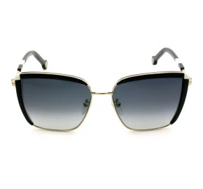 Carolina Herrera SHE148 - Preto Branco/Cinza Degradê 0300 57mm - Óculos de Sol