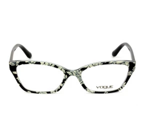 Vogue VO5289 Preto/Branco Floral 2768 53mm - Óculos de Grau 