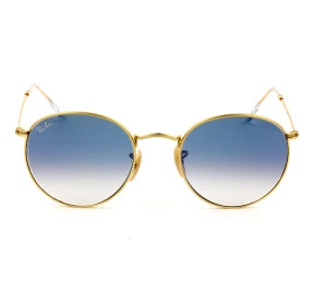 Ray Ban Round Metal RB3447-NL Dourado/Azul Degrade 001/3F 53mm - Óculos de Sol