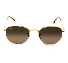 Ray Ban Hexagonal RB3548NL Dourado/Marrom Degradê 912443/54mm - Óculos de Sol