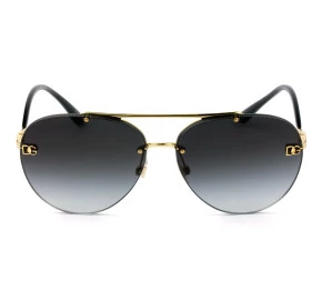Dolce & Gabbana DG2272 - Dourado/Cinza Degradê 02/8G 61mm - Óculos de Sol