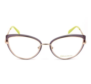 Emilio Pucci EP 5143 Dourado/ Azul Translucido 080 55mm - Óculos de Grau