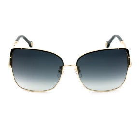 Carolina Herrera SHE172 Dourado/Cinza Degradê 0301 59mm - Óculos de Sol