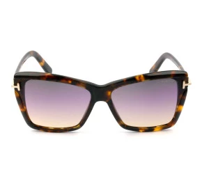 Tom Ford Leah TF849 Turtle/Violeta Degradê 55B 64mm - Óculos de Sol