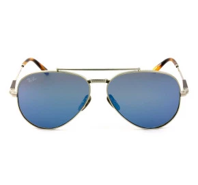 Ray Ban Titanium RB8225 Azul/Prata 3139O4 62mm Grande - Óculos de Sol