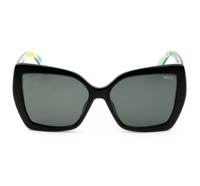 Emilio Pucci EP 176 Preto Brilho/Cinza 01B 58mm - Óculos de Sol