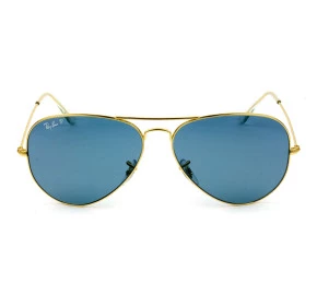 Óculos Ray Ban Aviator Large Metal RB3025 Dourado/Azul Polarizado 9196/S2 58mm