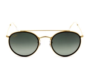 Ray Ban Round Ponte Dupla RB3647-NL Dourado/Cinza Degradê 923871 51mm - Óculos de Sol