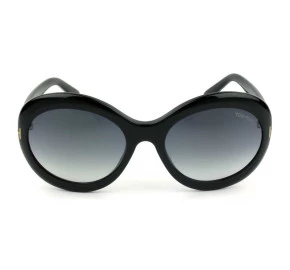 Tom Ford Liya-02 TF918 Preto Brilho/Cinza Degradê 01B 60mm - Óculos de Sol