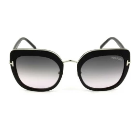 Tom Ford Virginia TF945 Preto Brilho Cinza Degradê 05B 55mm - Óculos de Sol