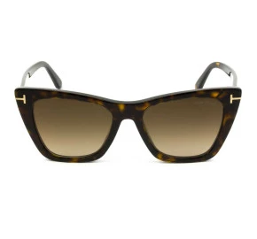 Tom Ford Poppy TF846 Turtle/Marrom Degradê 52F 53mm - Óculos de Sol