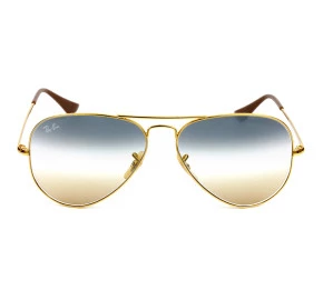 Óculos Ray Ban Aviator Metal II RB3689 Dourado Azul Degrade 001/GD 58mm 